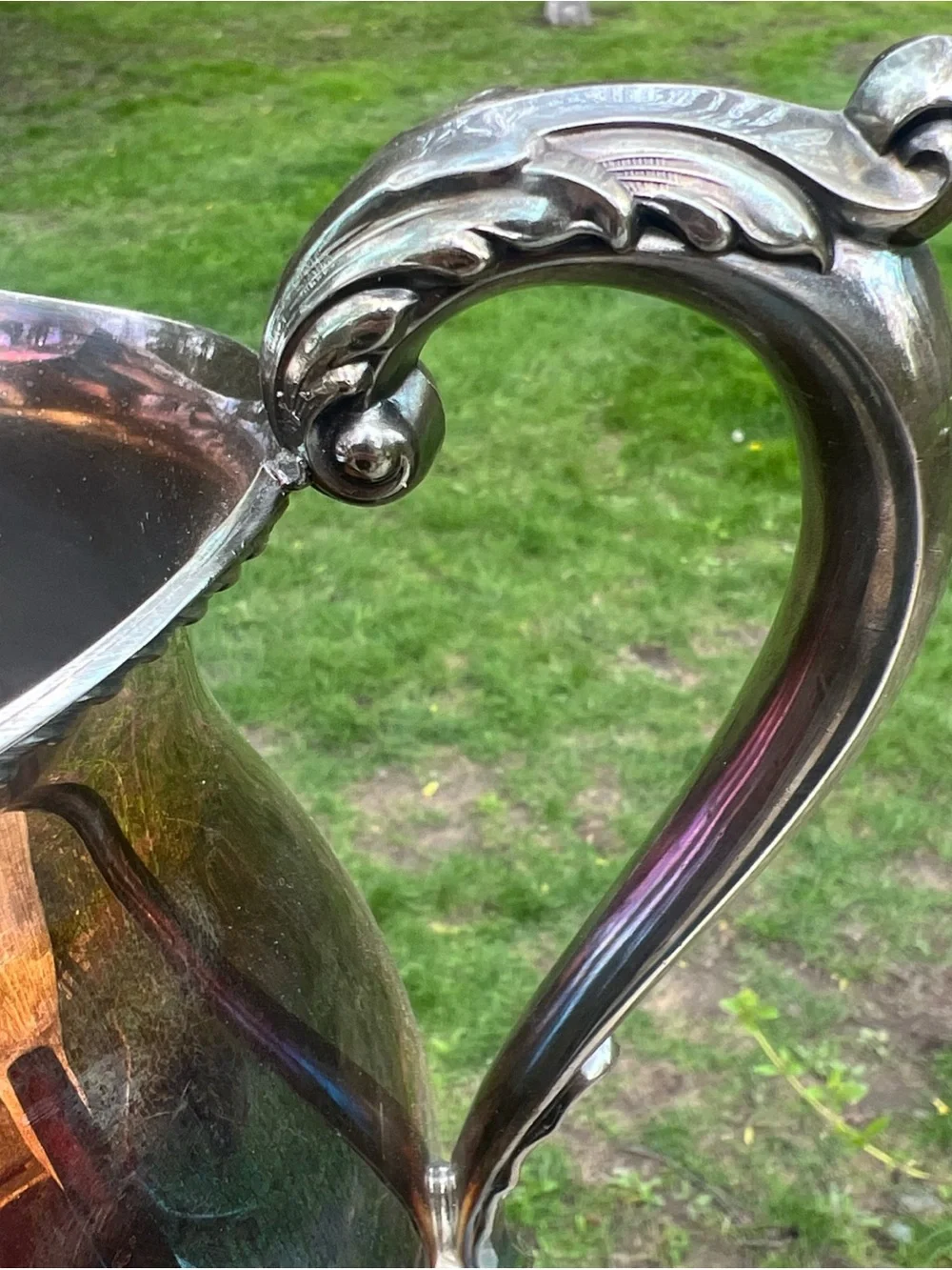 Vintage Bristol Silver-Plated Pitcher with Ornate Handle
